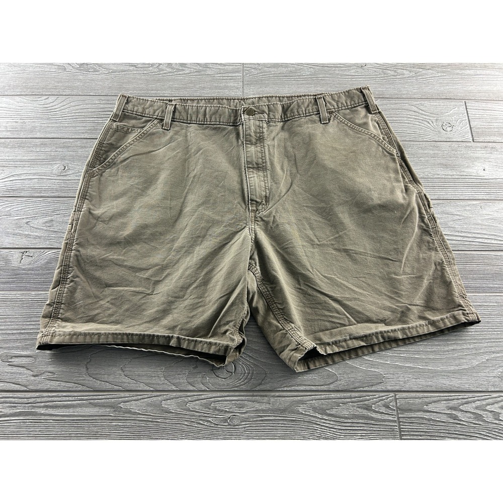Mens Carhartt Cargo Cotton Work Shorts Size 42 B144 LBR Tan/Beige